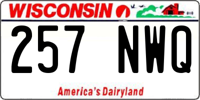 WI license plate 257NWQ