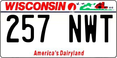 WI license plate 257NWT