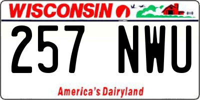 WI license plate 257NWU