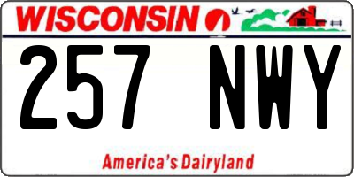 WI license plate 257NWY