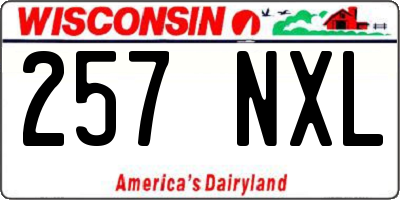 WI license plate 257NXL