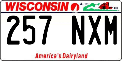 WI license plate 257NXM