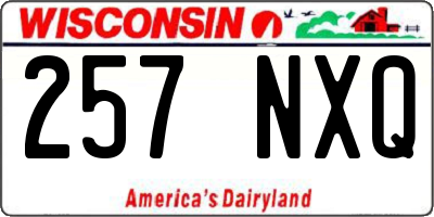 WI license plate 257NXQ