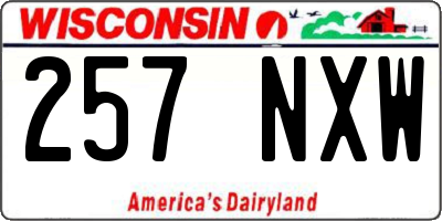 WI license plate 257NXW