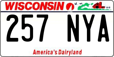 WI license plate 257NYA