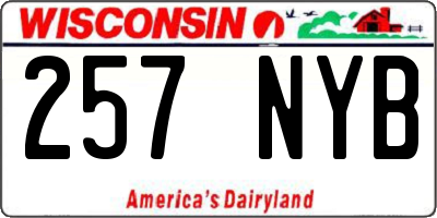 WI license plate 257NYB