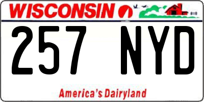 WI license plate 257NYD