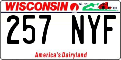 WI license plate 257NYF