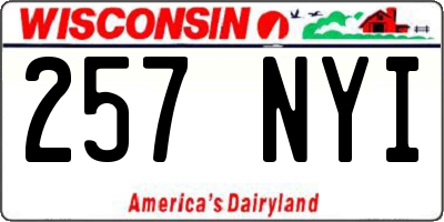 WI license plate 257NYI