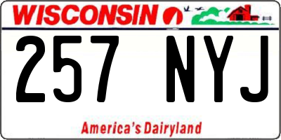 WI license plate 257NYJ