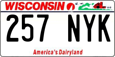 WI license plate 257NYK