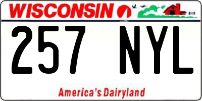 WI license plate 257NYL