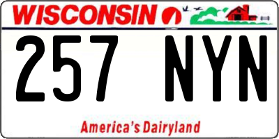 WI license plate 257NYN