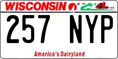 WI license plate 257NYP