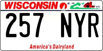 WI license plate 257NYR