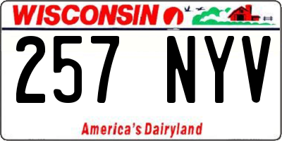 WI license plate 257NYV