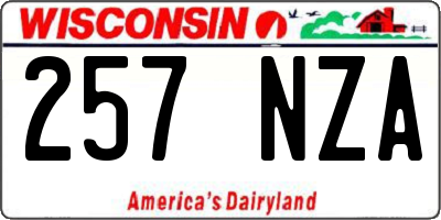 WI license plate 257NZA