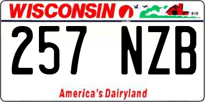 WI license plate 257NZB