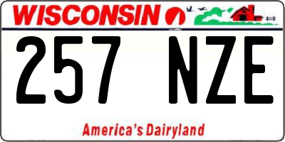 WI license plate 257NZE