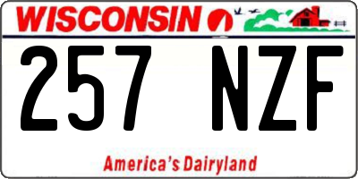 WI license plate 257NZF