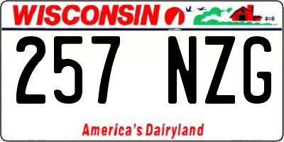 WI license plate 257NZG