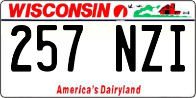 WI license plate 257NZI