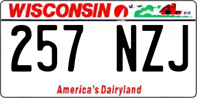 WI license plate 257NZJ
