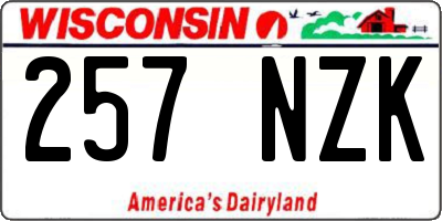WI license plate 257NZK