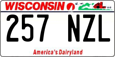 WI license plate 257NZL