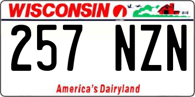 WI license plate 257NZN