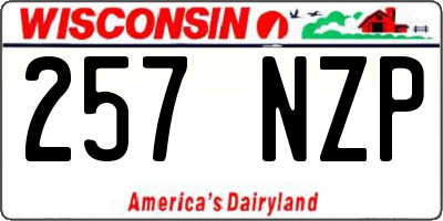 WI license plate 257NZP