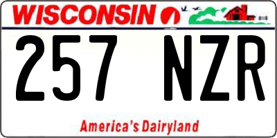 WI license plate 257NZR