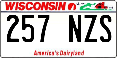 WI license plate 257NZS