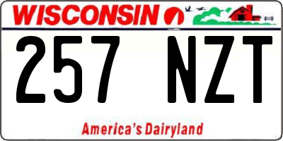 WI license plate 257NZT