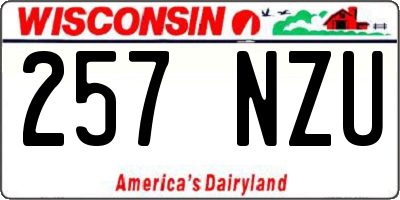WI license plate 257NZU