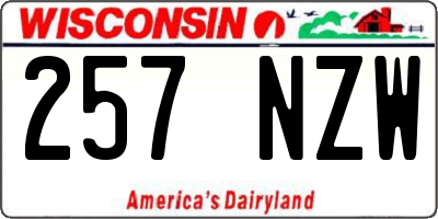 WI license plate 257NZW