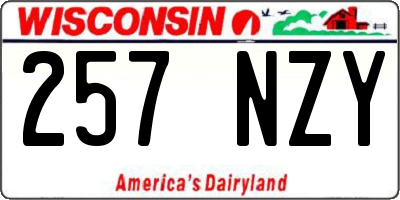 WI license plate 257NZY