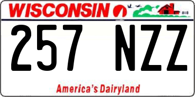 WI license plate 257NZZ