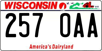 WI license plate 257OAA