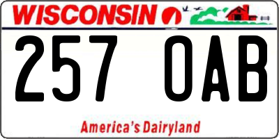 WI license plate 257OAB