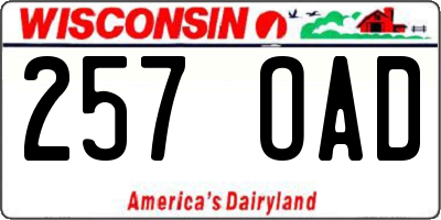 WI license plate 257OAD