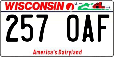 WI license plate 257OAF