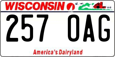 WI license plate 257OAG