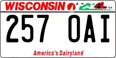 WI license plate 257OAI