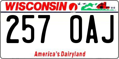 WI license plate 257OAJ
