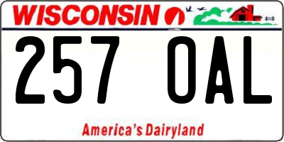 WI license plate 257OAL
