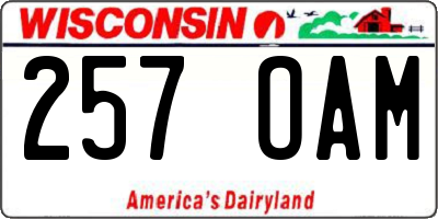 WI license plate 257OAM