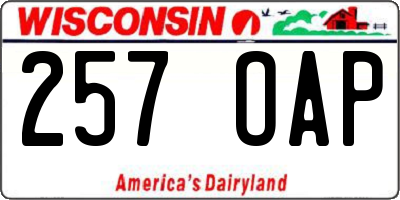 WI license plate 257OAP