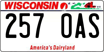 WI license plate 257OAS
