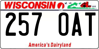 WI license plate 257OAT